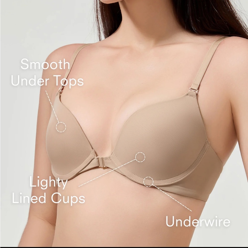 Cherries Front-Closure Nude T-Shirt Bra - Picture 6 of 10